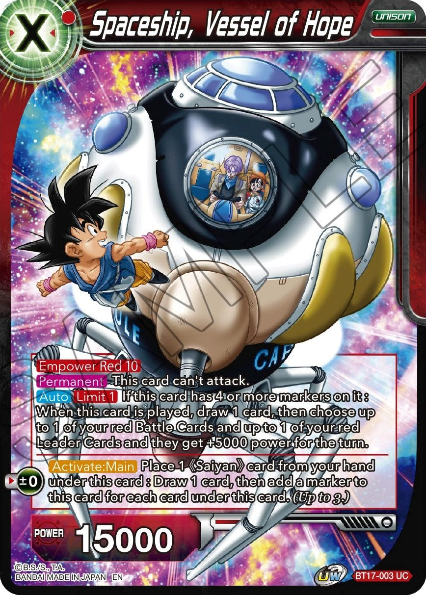 Image for Spaceship, Vessel of Hope (BT17-003) (DBS-B17) - Dragon Ball Super: Masters