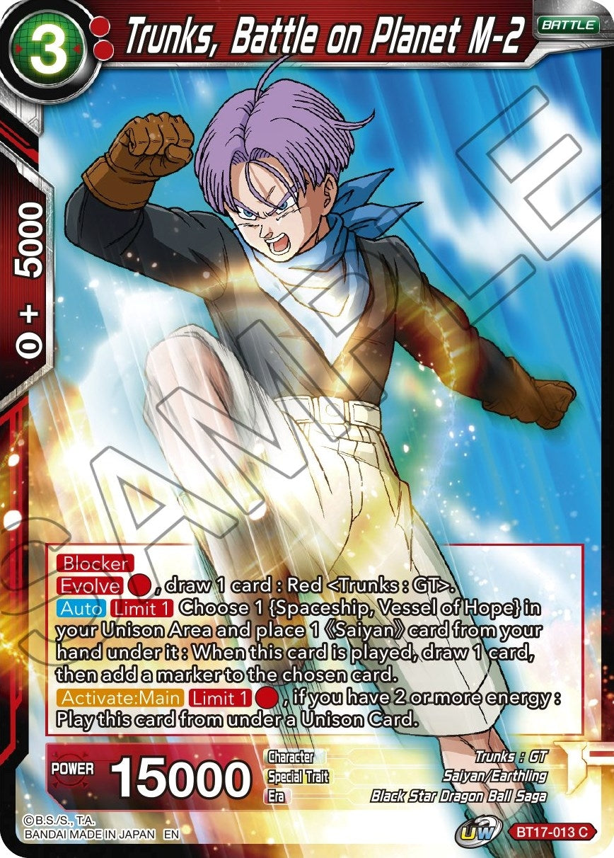 Image for Trunks, Battle on Planet M-2 (BT17-013) (DBS-B17) - Dragon Ball Super: Masters
