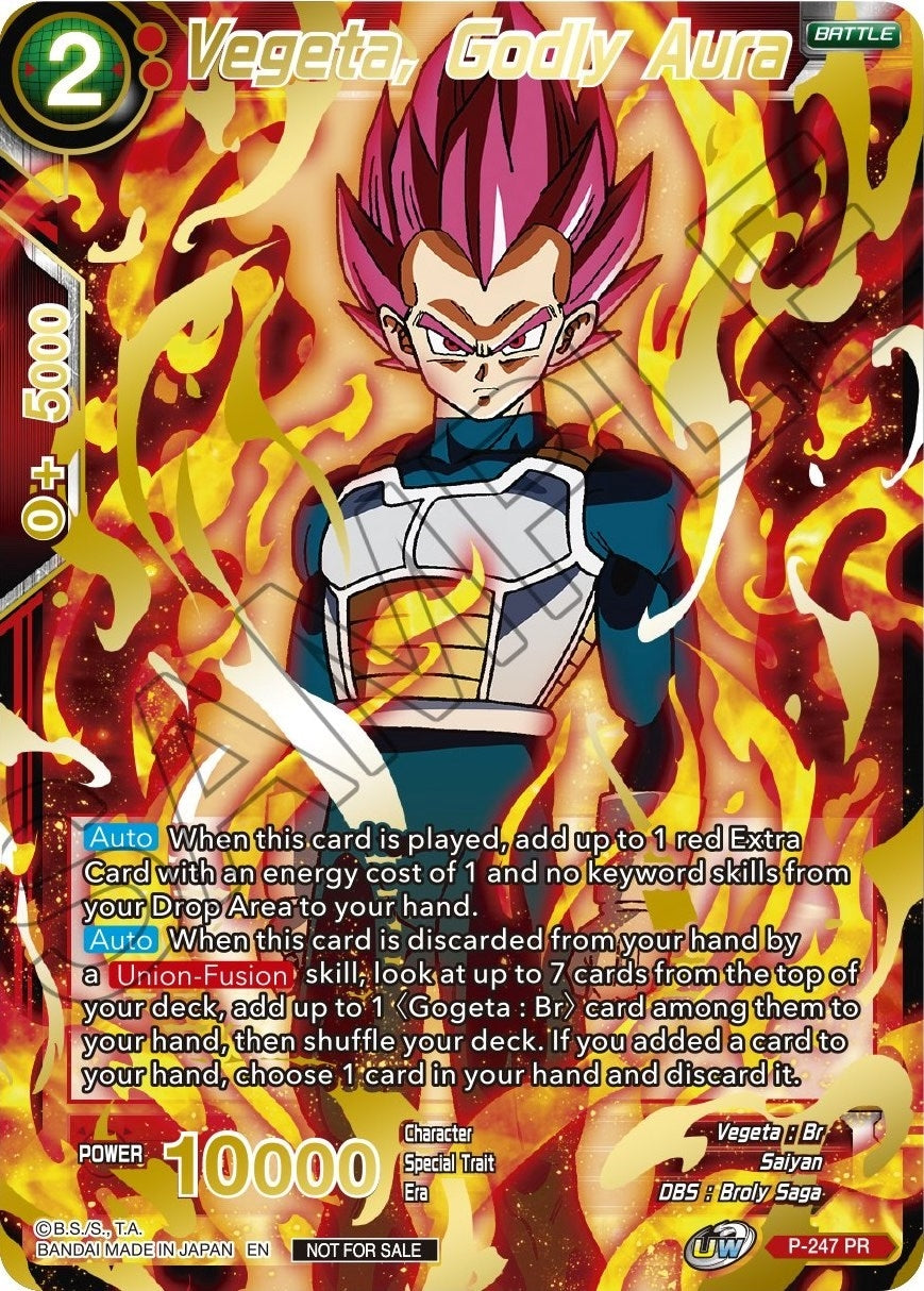 Image for Vegeta, Godly Aura (Alternate Art) (P-247) (TPR) - Dragon Ball Super: Masters