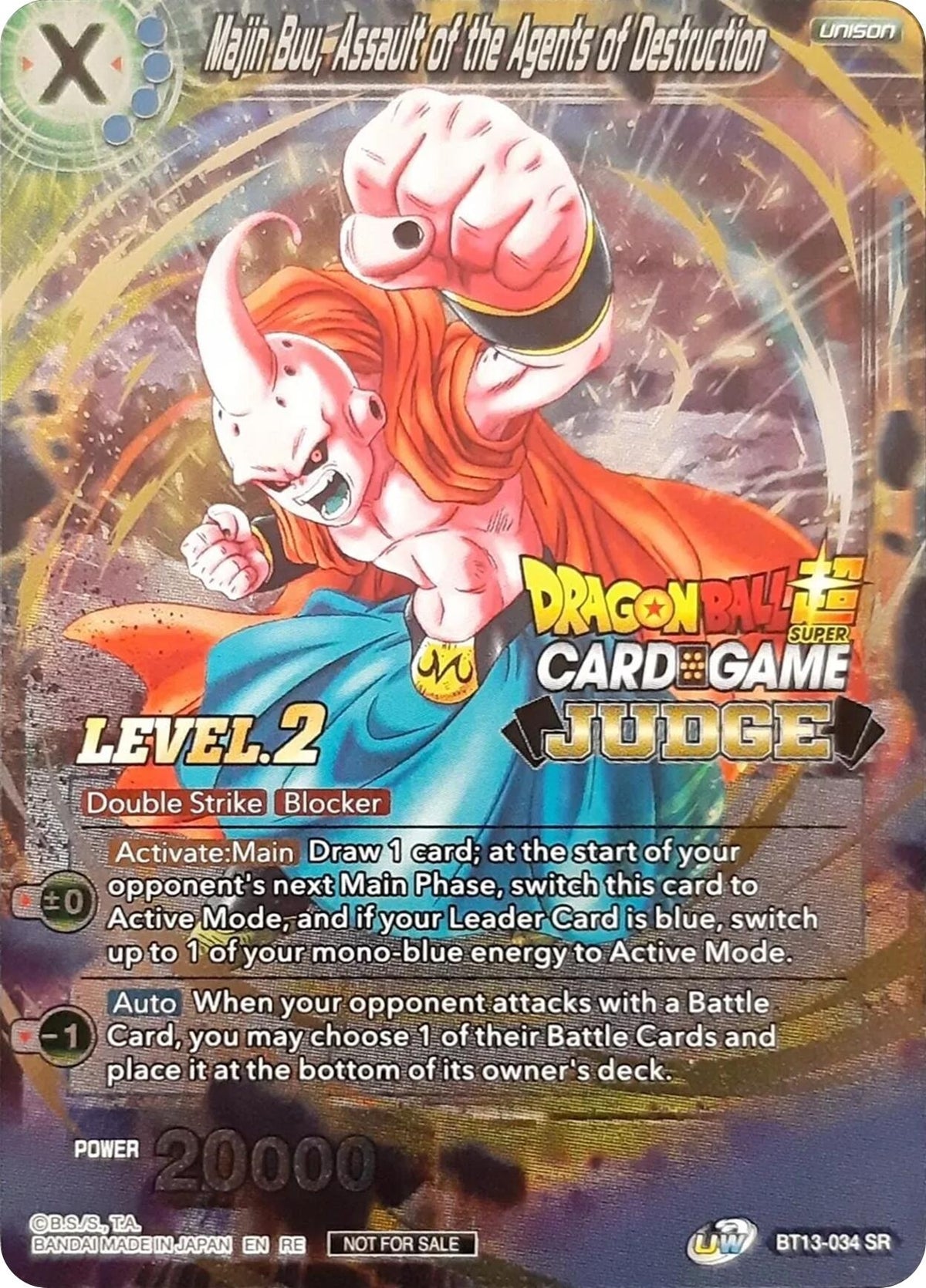 Image for Majin Buu, Assault of the Agents of Destruction (Level 2) (Judge) (BT13-034) (TPR) - Dragon Ball Super: Masters