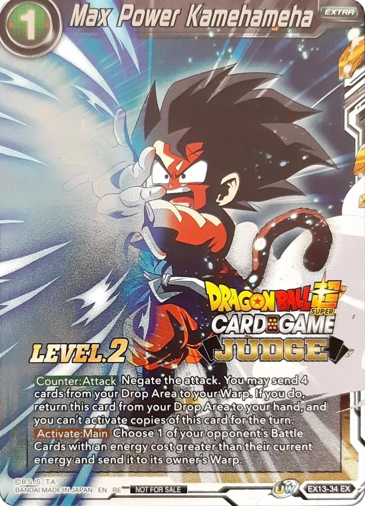 Image for Max Power Kamehameha (Level 2) (Judge) (EX13-34) (TPR) - Dragon Ball Super: Masters