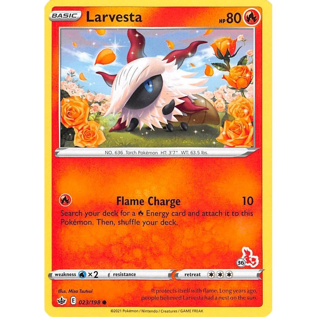 Image for Larvesta - 023/198 (#36 Cinderace Stamped) (023/198) (BA22) - Pokemon