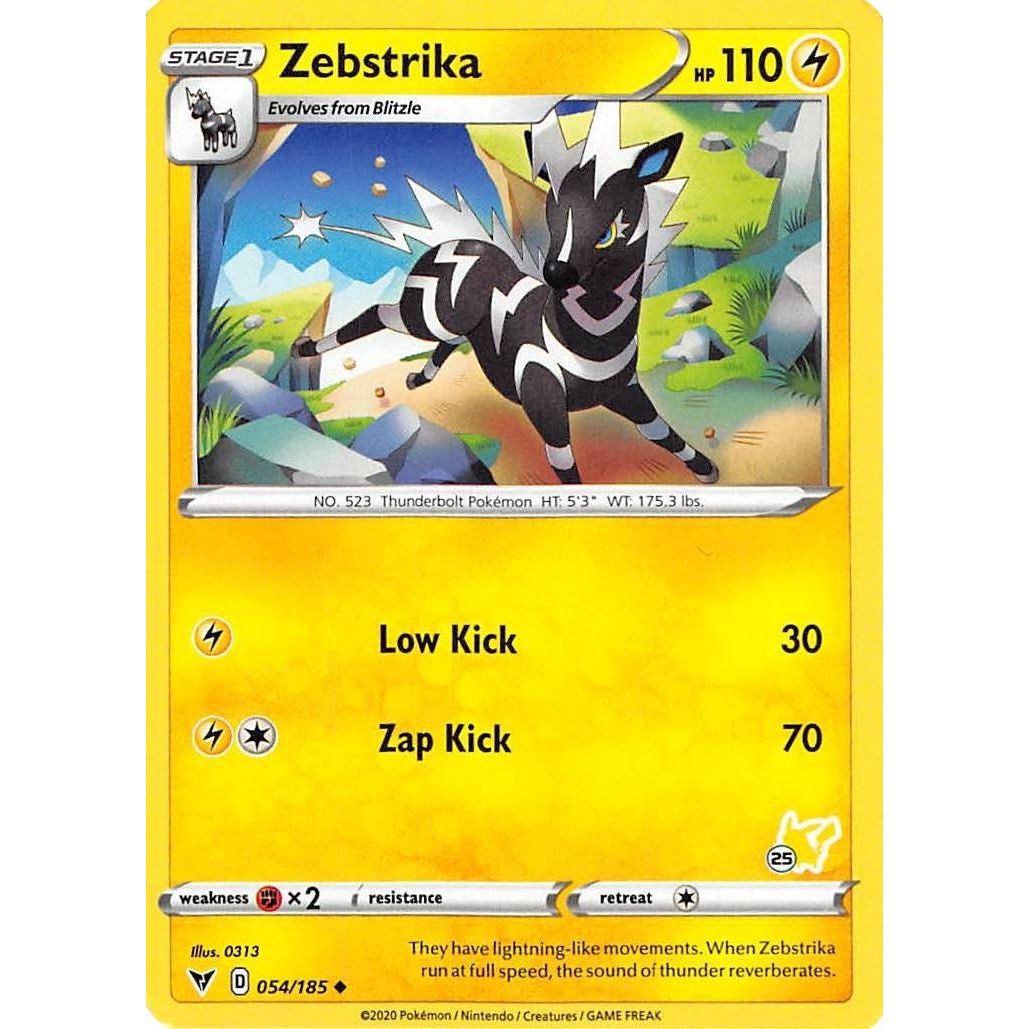 Image for Zebstrika - 054/185 (#25 Pikachu Stamped) (054/185) (BA22) - Pokemon