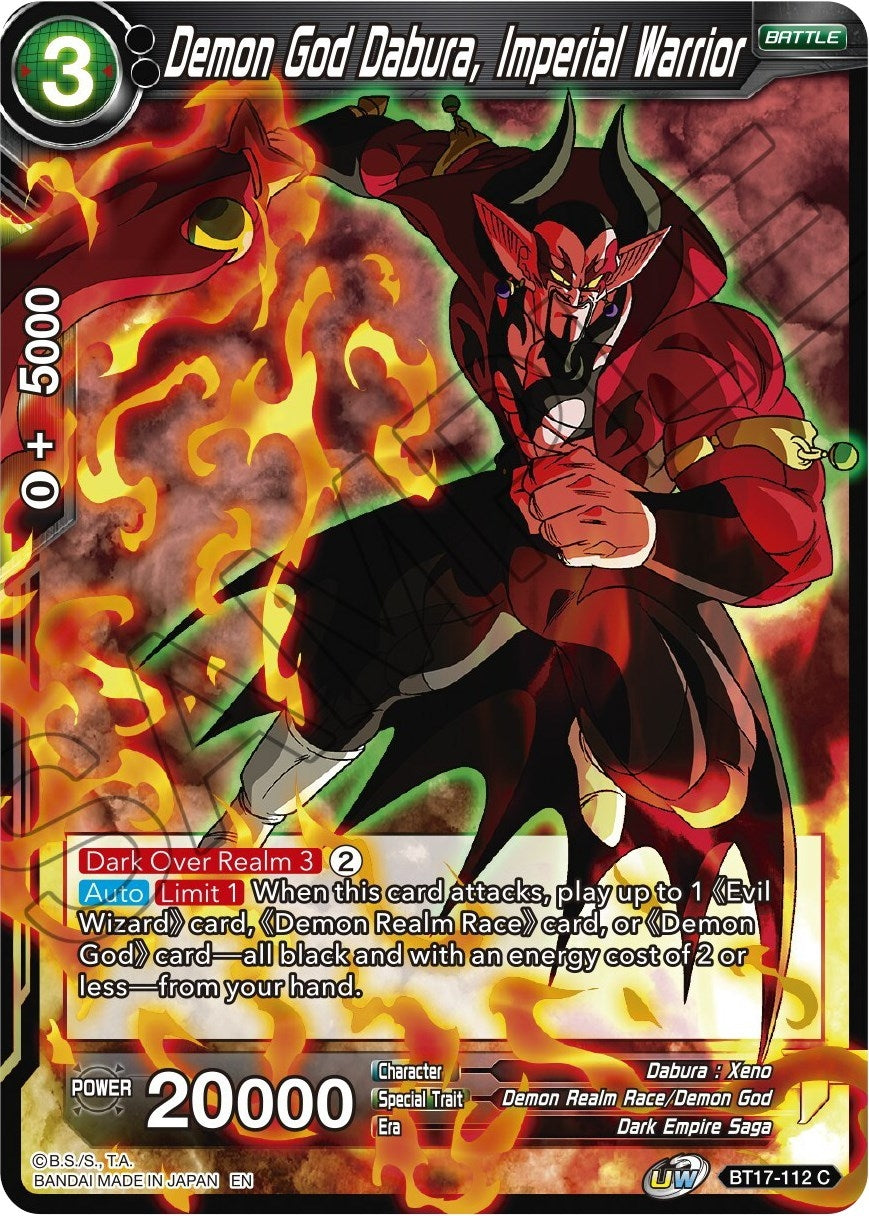 Image for Demon God Dabura, Imperial Warrior (BT17-112) (DBS-B17) - Dragon Ball Super: Masters