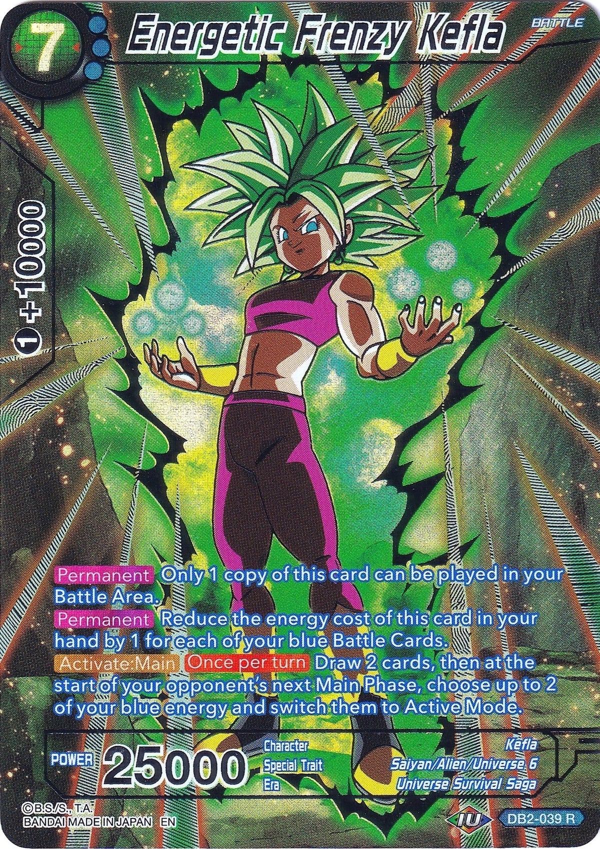 Image for Energetic Frenzy Kefla (DB2-039) (CSV2) - Dragon Ball Super: Masters