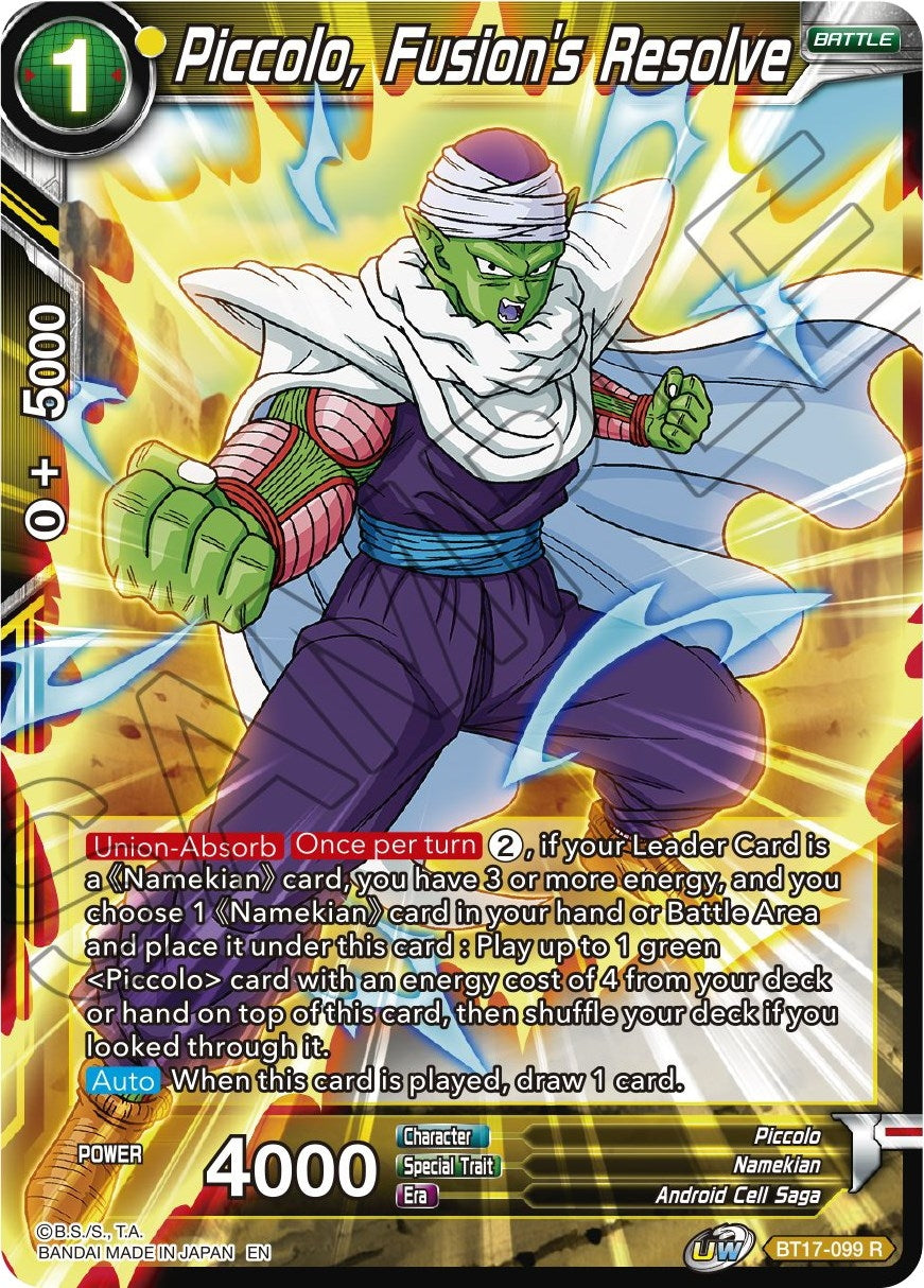 Image for Piccolo, Fusion's Resolve (BT17-099) (DBS-B17) - Dragon Ball Super: Masters