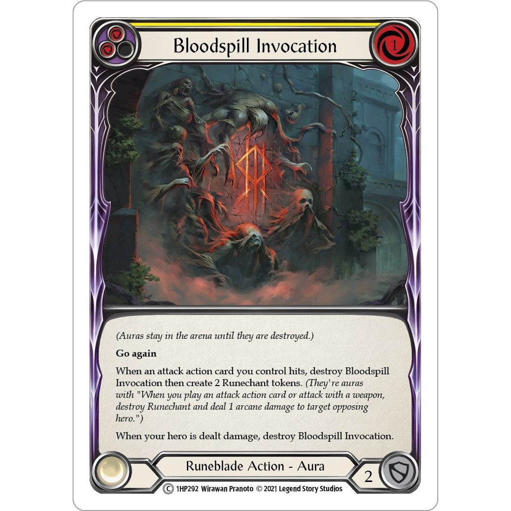 Image for Bloodspill Invocation (Yellow) (1HP292) (1HP) - Flesh and Blood TCG
