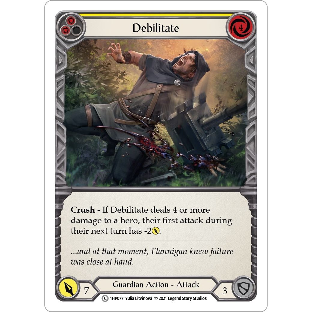 Image for Debilitate (Yellow) (1HP077) (1HP) - Flesh and Blood TCG