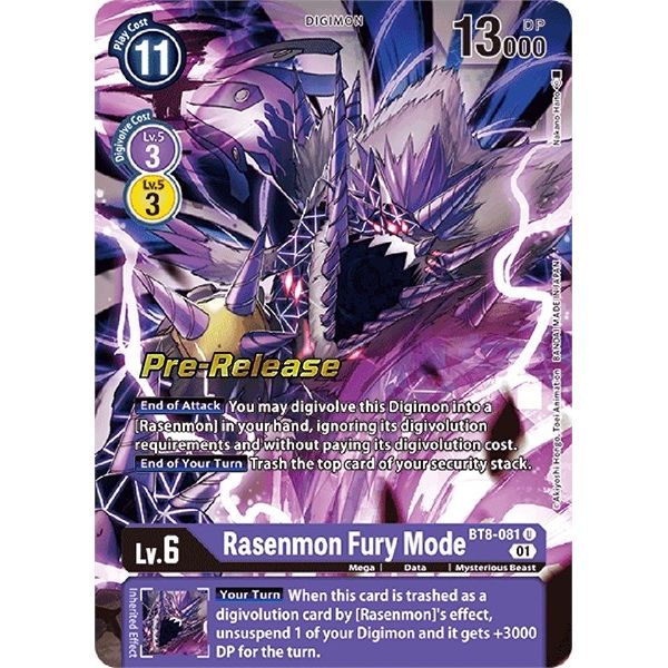Image for Rasenmon Fury Mode (BT8-081 U) (BT08_PR) - Digimon Card Game