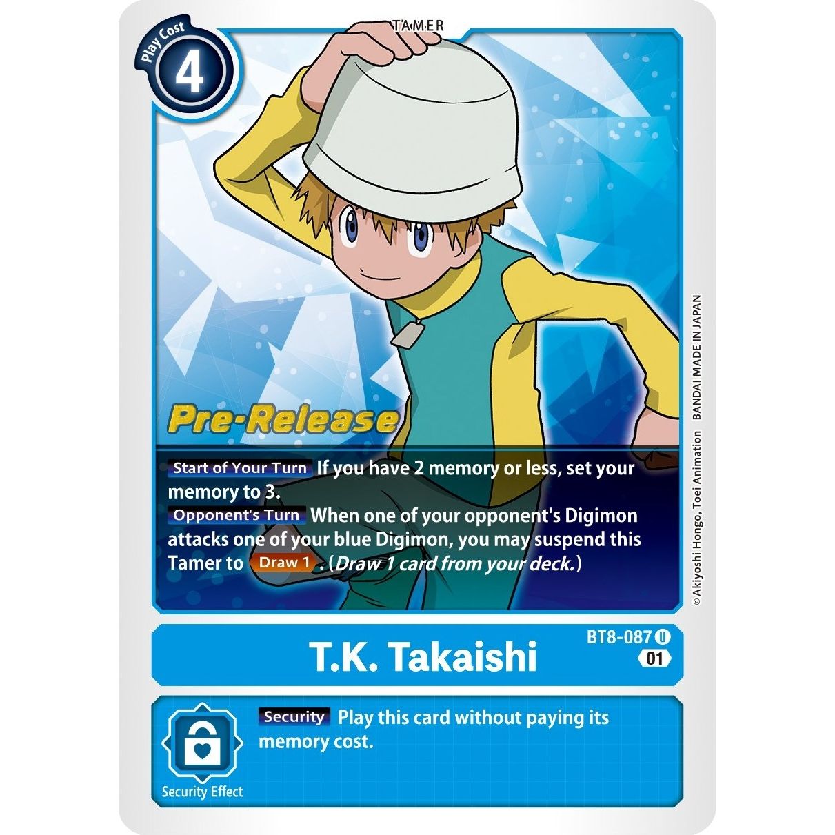 Image for T.K. Takaishi (BT8-087 U) (BT08_PR) - Digimon Card Game