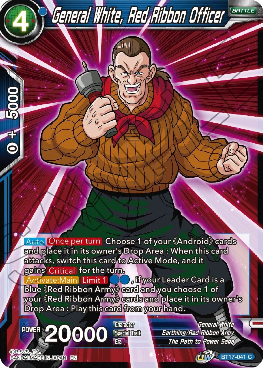 Image for General White, Red Ribbon Officer (BT17-041) (DBS-B17) - Dragon Ball Super: Masters
