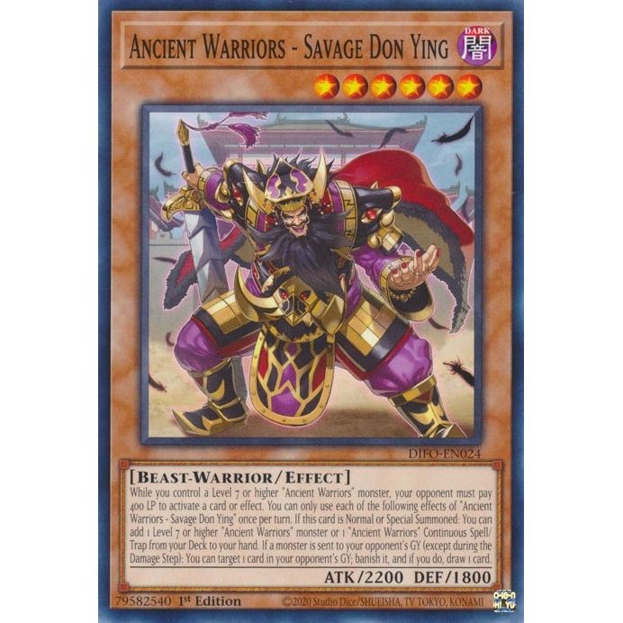 Image for Ancient Warriors - Savage Don Ying (DIFO-EN024) (DIFO) - YuGiOh