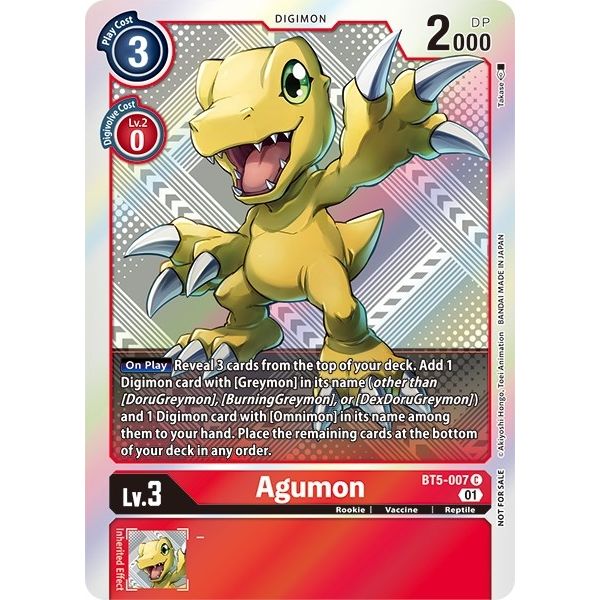 Image for Agumon (New Awakening Pre-Release Tournament Winner Card) (BT5-007 C) (BT08_PR) - Digimon Card Game