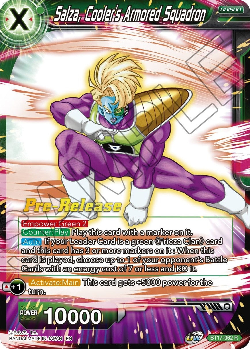 Image for Salza, Cooler's Armored Squadron (BT17-062) (DBS-B17PRE) - Dragon Ball Super: Masters