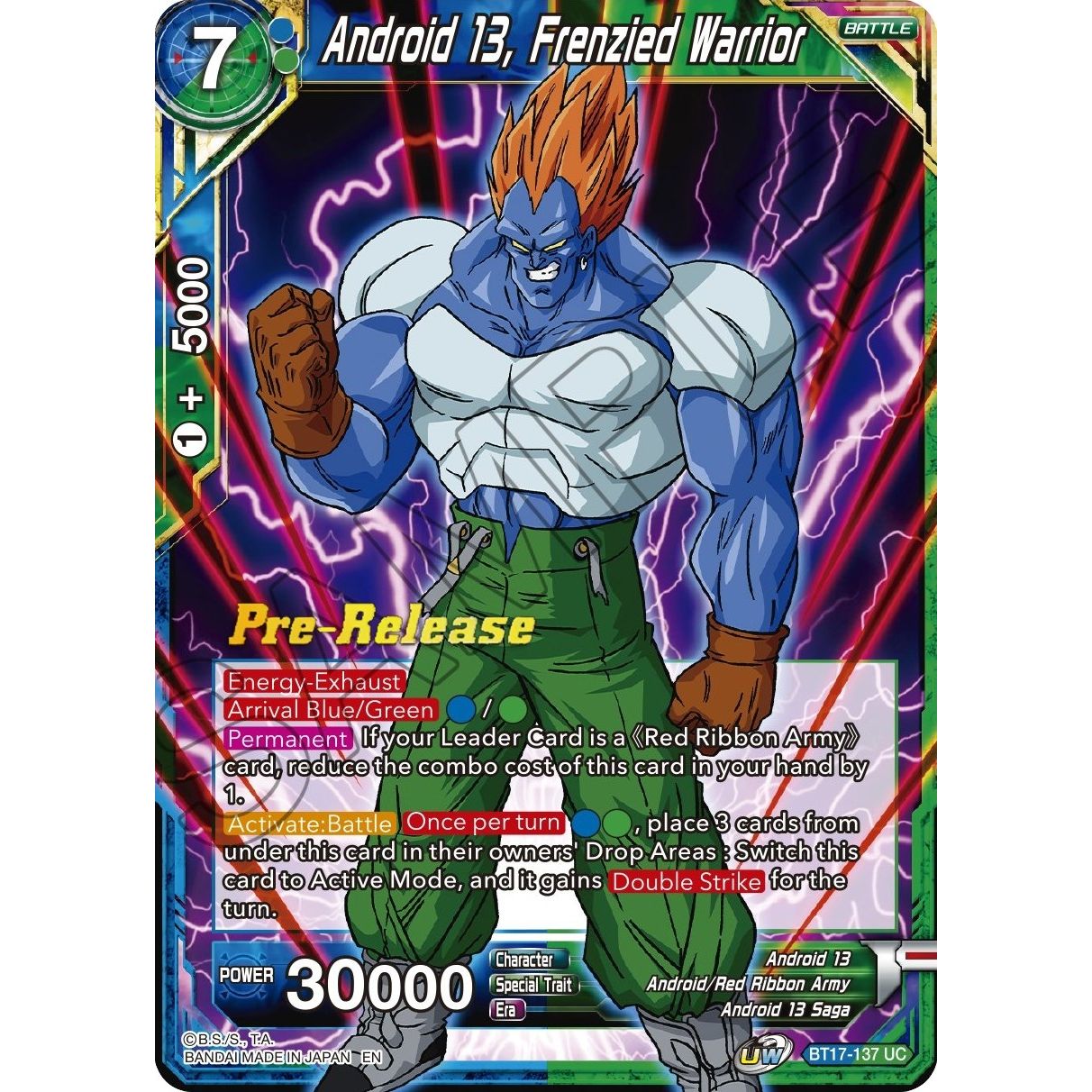 Image for Android 13, Frenzied Warrior (BT17-137) (DBS-B17PRE) - Dragon Ball Super: Masters