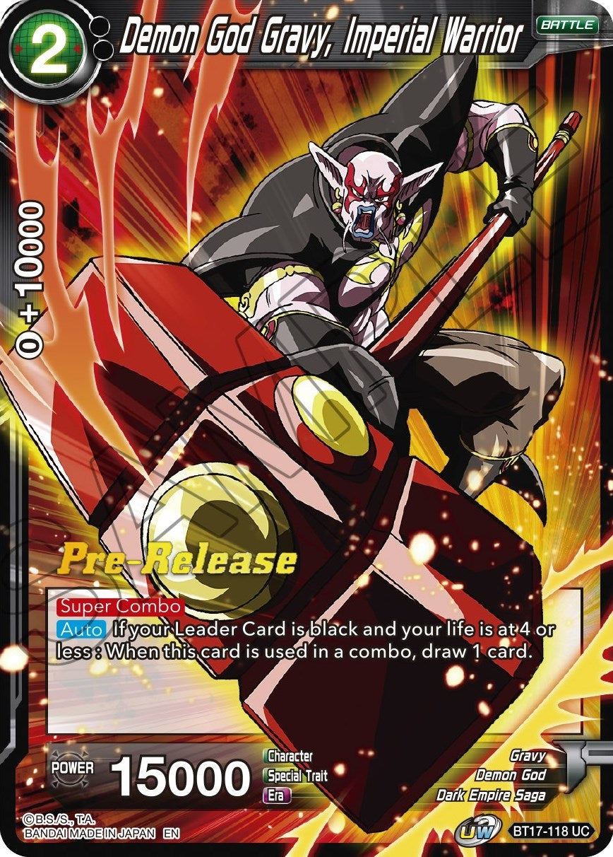 Image for Demon God Gravy, Imperial Warrior (BT17-118) (DBS-B17PRE) - Dragon Ball Super: Masters