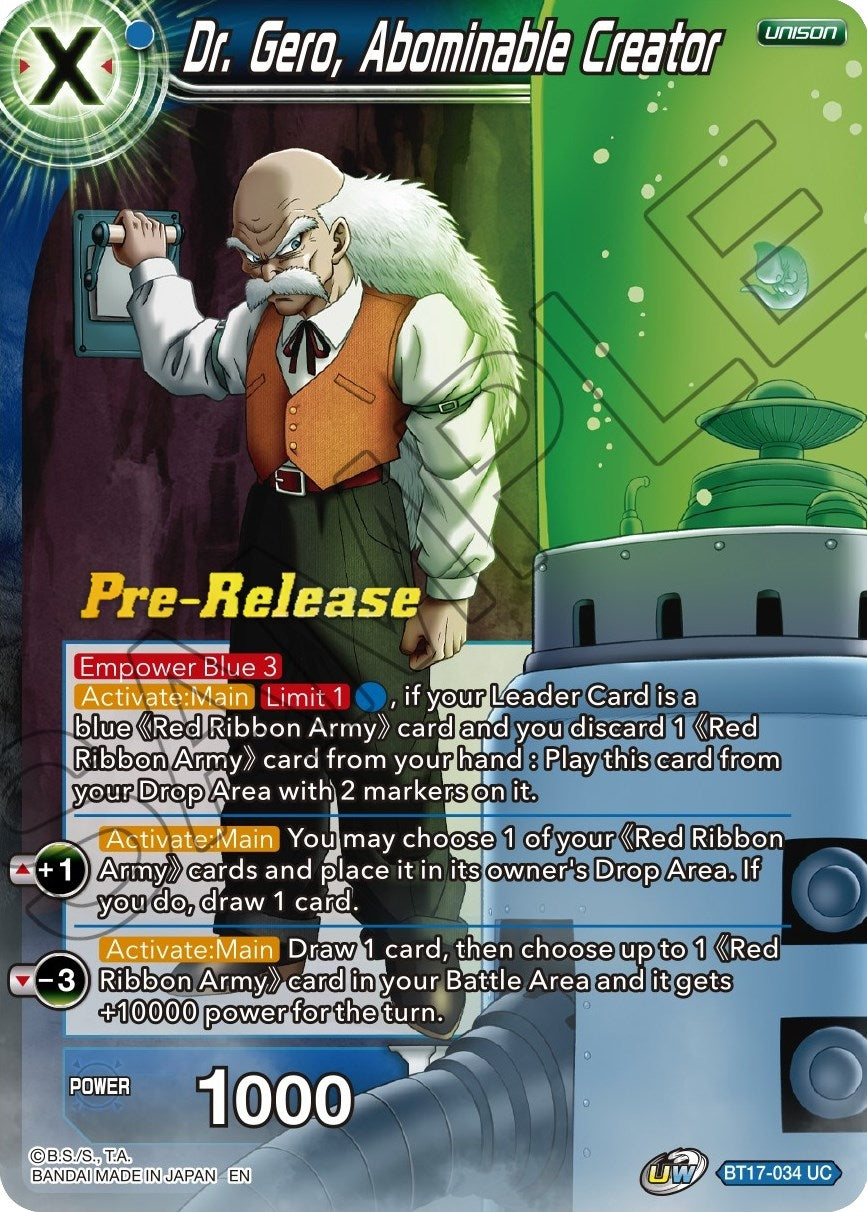 Image for Dr. Gero, Abominable Creator (BT17-034) (DBS-B17PRE) - Dragon Ball Super: Masters