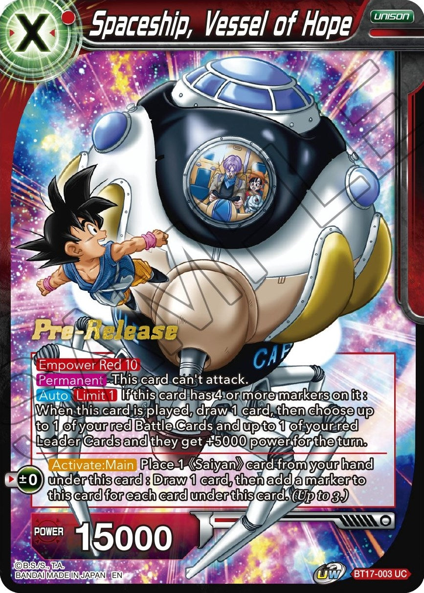 Image for Spaceship, Vessel of Hope (BT17-003) (DBS-B17PRE) - Dragon Ball Super: Masters