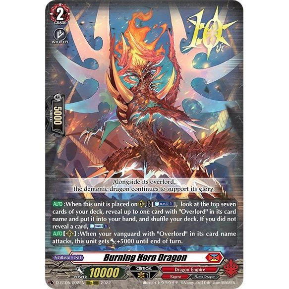 Image for Burning Horn Dragon (D-BT05/002EN) (D-BT05) - Cardfight Vanguard
