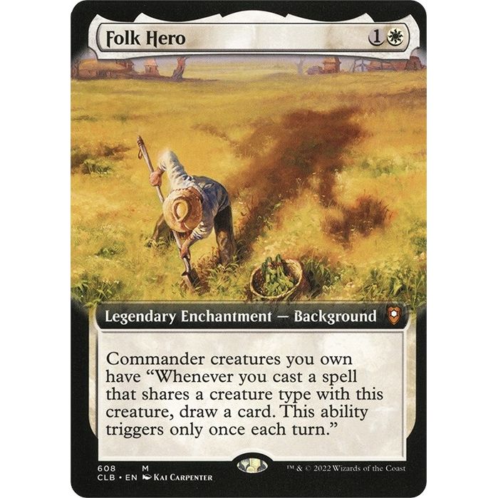 Image for Folk Hero (Extended Art) (608) (CLB) - Magic: The Gathering