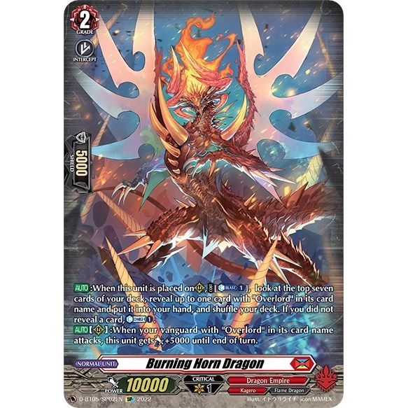 Image for Burning Horn Dragon (SP) (D-BT05/SP02EN) (D-BT05) - Cardfight Vanguard