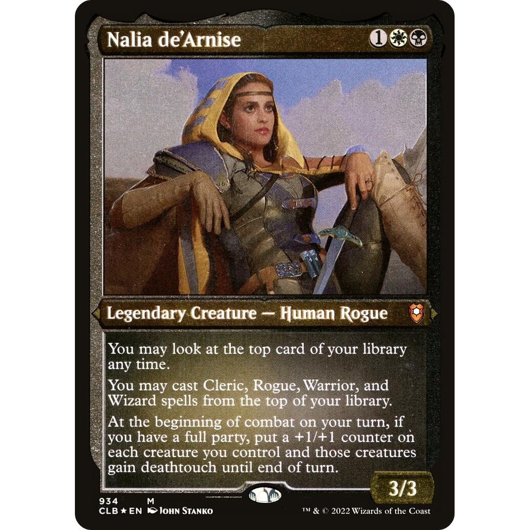 Image for Nalia de'Arnise (Display Commander) - Thick Stock (934) (CLB) - Magic: The Gathering