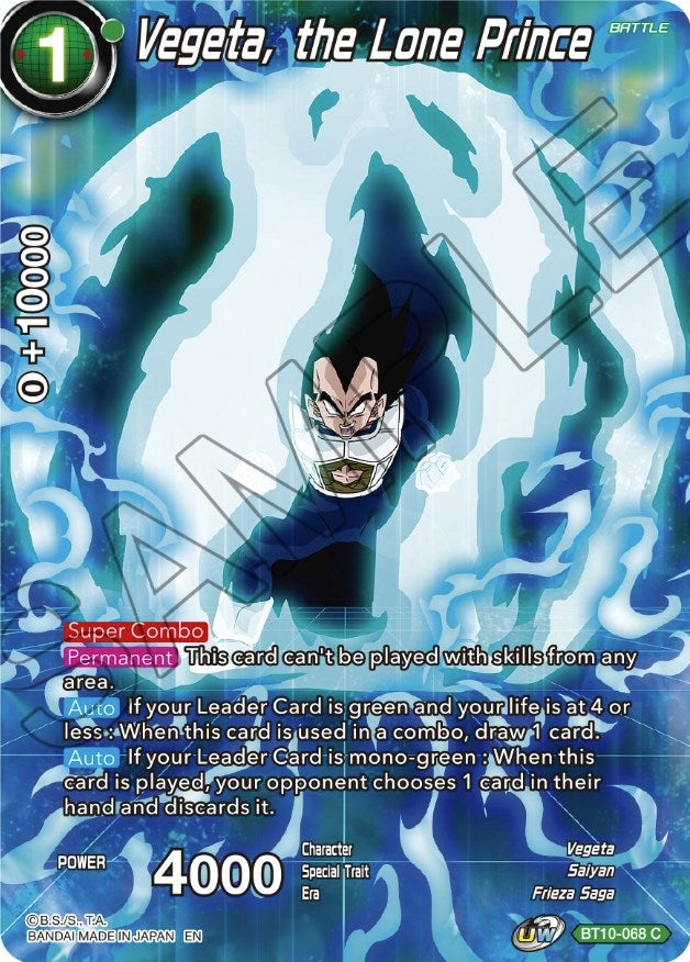 Image for Vegeta, the Lone Prince (BT10-068) (TS02) - Dragon Ball Super: Masters