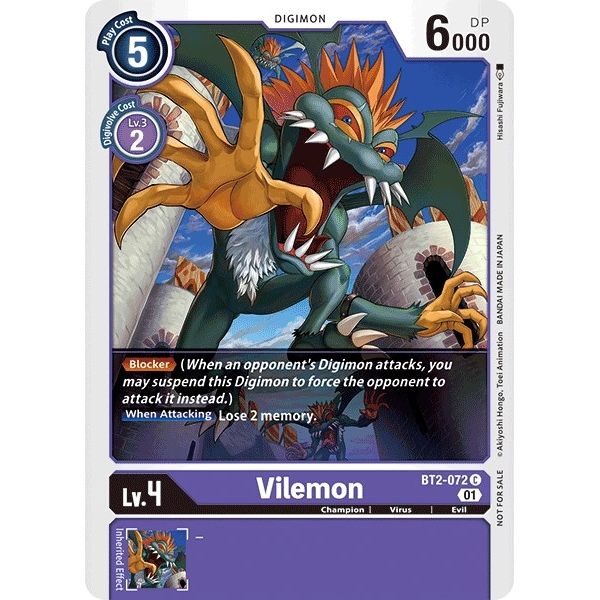 Image for Vilemon - BT2-072 (Tamer Party Vol. 4 Promo) (BT2-072 C) (BT01-03A) - Digimon Card Game