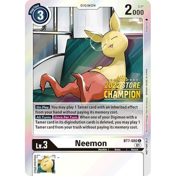 Image for Neemon (2022 Store Champion) (BT7-080 C) (BT07) - Digimon Card Game