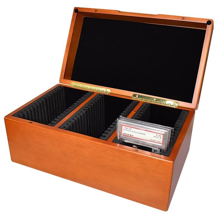 Image for Wood Display Box for PSA Graded Cards (45-Count) - Collectible Storage