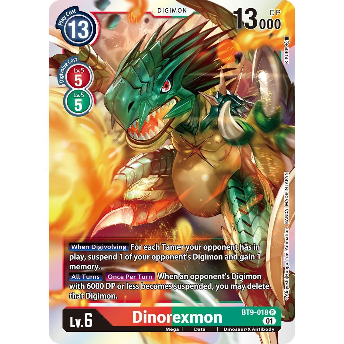 Image for Dinorexmon (BT9-018 R) (BT09) - Digimon Card Game