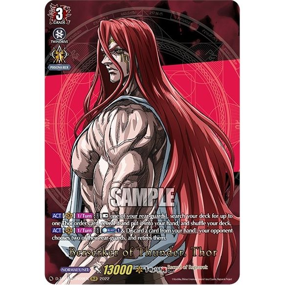 Image for Berserker of Thunder, Thor (RGR) (D-TB02/RGR09EN) (D-TB02) - Cardfight Vanguard