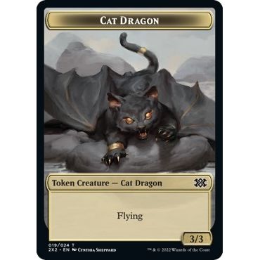 Image for Cat Dragon // Knight Double-Sided Token (19 // 5) (2X2) - Magic: The Gathering
