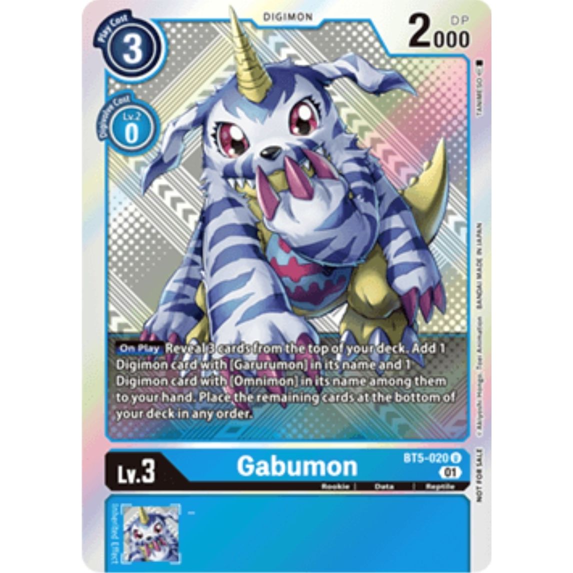 Image for Gabumon (X Record Pre-Release Tournament Winner Card) (BT5-020 U) (BT09_PR) - Digimon Card Game