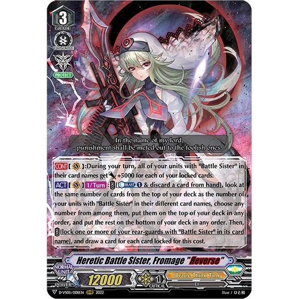Image for Heretic Battle Sister, Fromage "Reverse" (D-VS05/008EN) (D-VS05) - Cardfight Vanguard