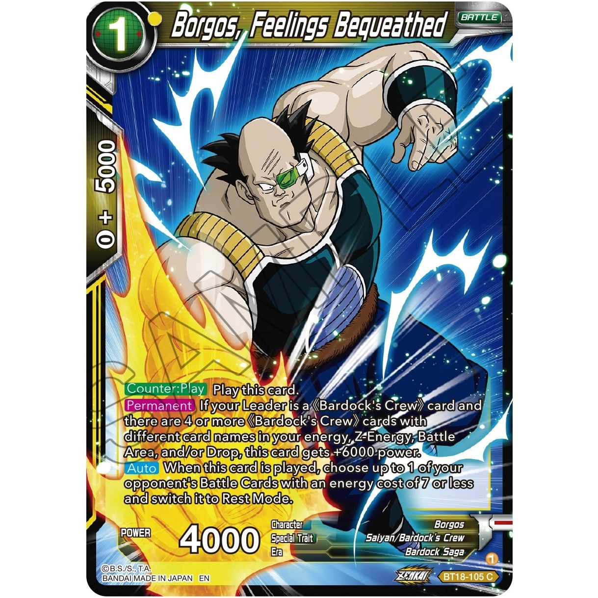 Image for Borgos, Feelings Bequeathed (BT18-105) (DBS-B18) - Dragon Ball Super: Masters