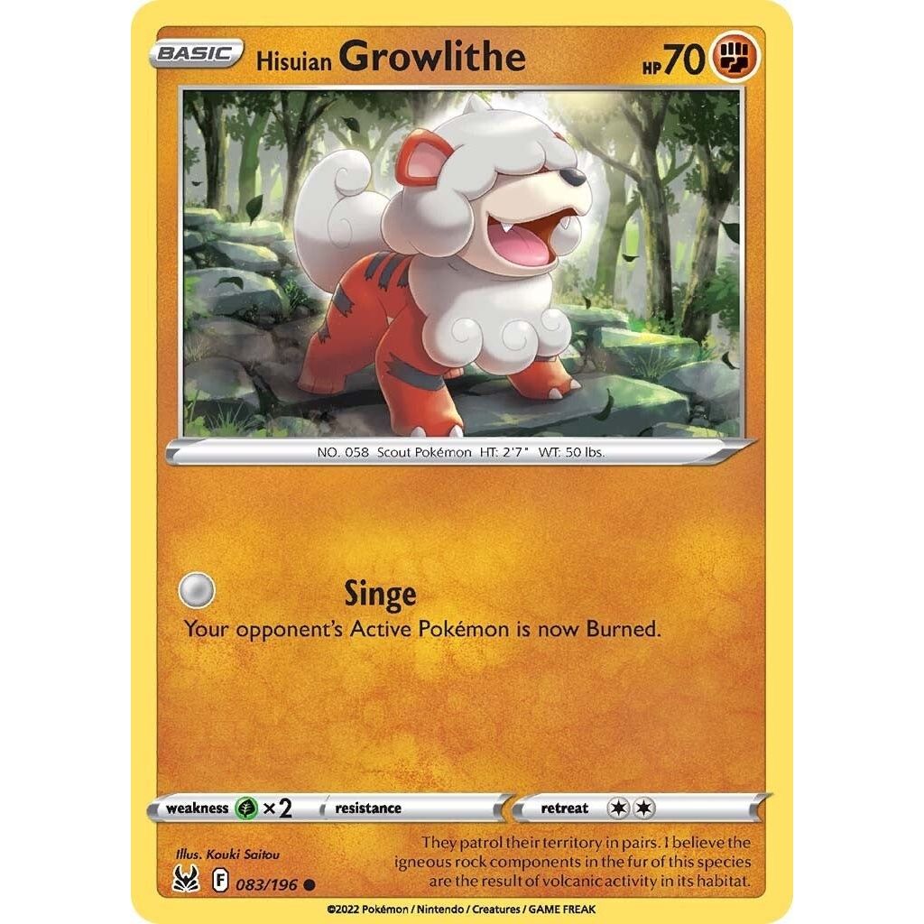 Image for Hisuian Growlithe (083/196) (SWSH11) - Pokemon