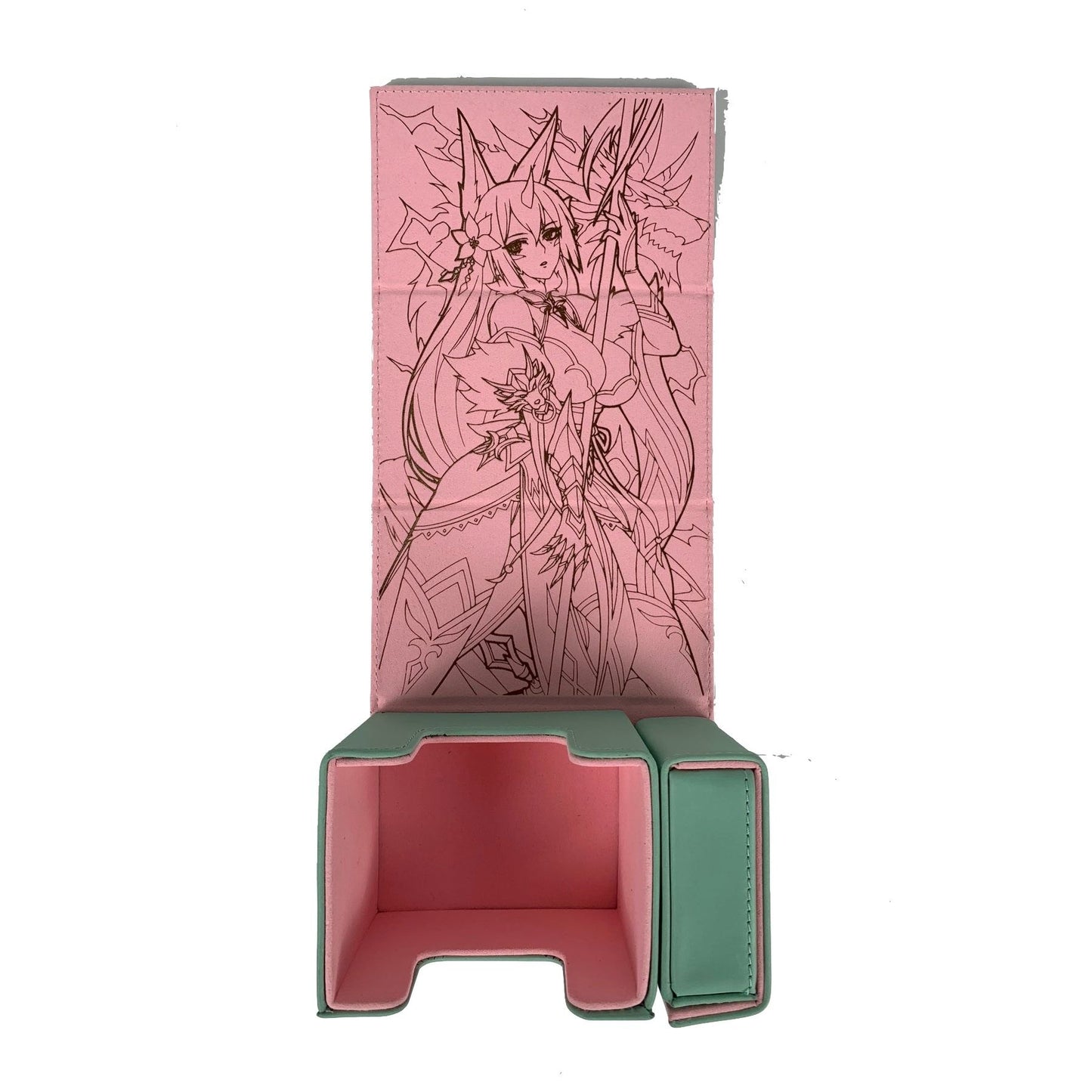 Image for Farra, The White Wolf Side-Loaded Deck Box with Magnetic Dice Tray - Deck Boxes
