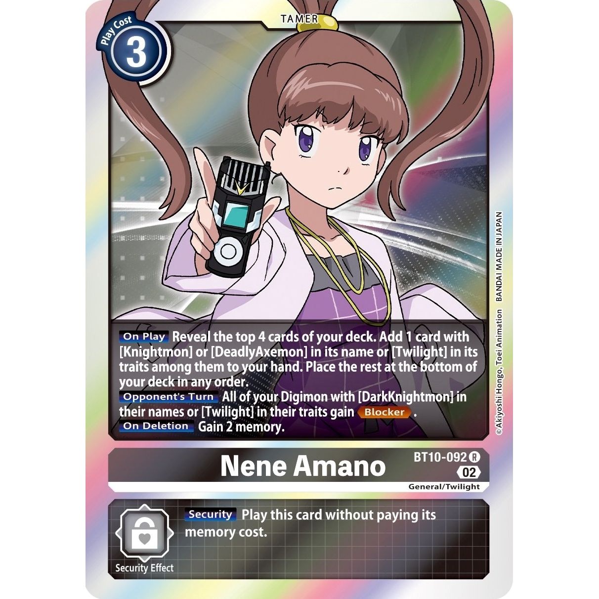 Image for Nene Amano (BT10-092 R) (BT10) - Digimon Card Game