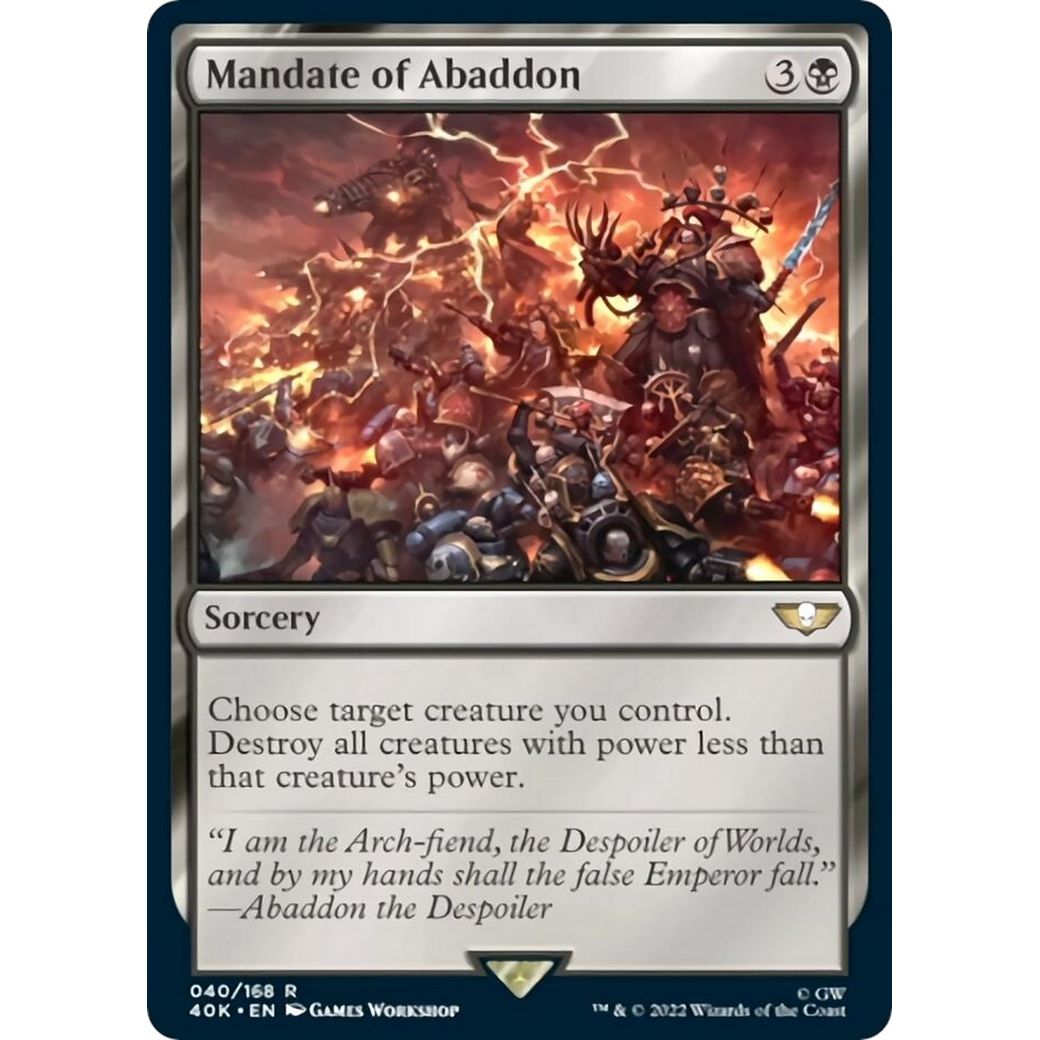 Image for Mandate of Abaddon (Surge Foil) (40) (40K) - Magic: The Gathering