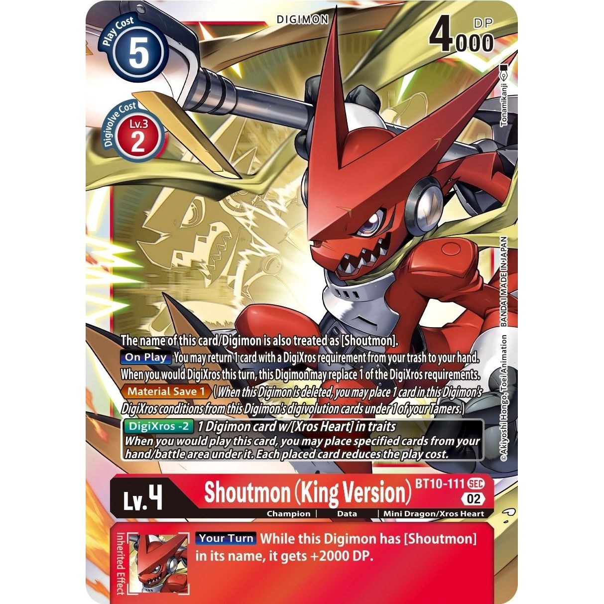 Image for Shoutmon (King Version) (BT10-111 SEC) (BT10) - Digimon Card Game