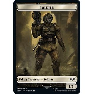 Image for Soldier (002) // Zephyrim Double-Sided Token (Surge Foil) (2 // 7) (40K) - Magic: The Gathering