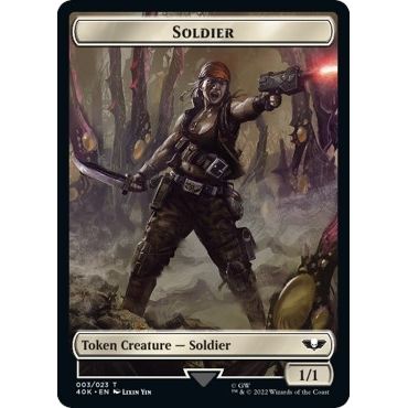 Image for Soldier (003) // Ultramarines Honour Guard Double-Sided Token (Surge Foil) (3 // 6) (40K) - Magic: The Gathering
