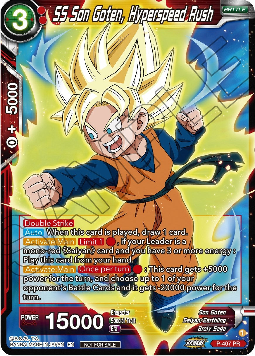 Image for SS Son Goten, Hyperspeed Rush (Zenkai Series Tournament Pack Vol.1) (P-407) (TPR) - Dragon Ball Super: Masters