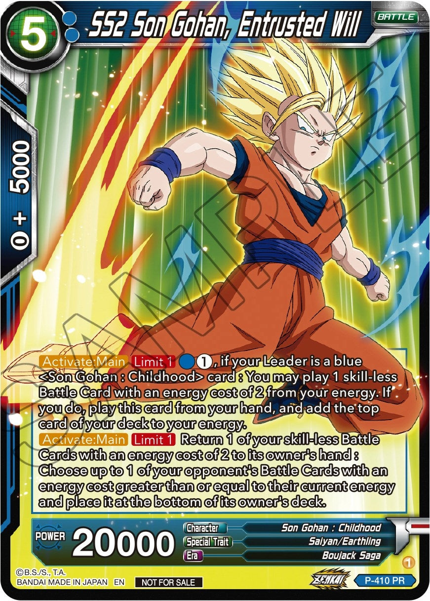 Image for SS2 Son Gohan, Entrusted Will (Zenkai Series Tournament Pack Vol.1) (P-410) (TPR) - Dragon Ball Super: Masters
