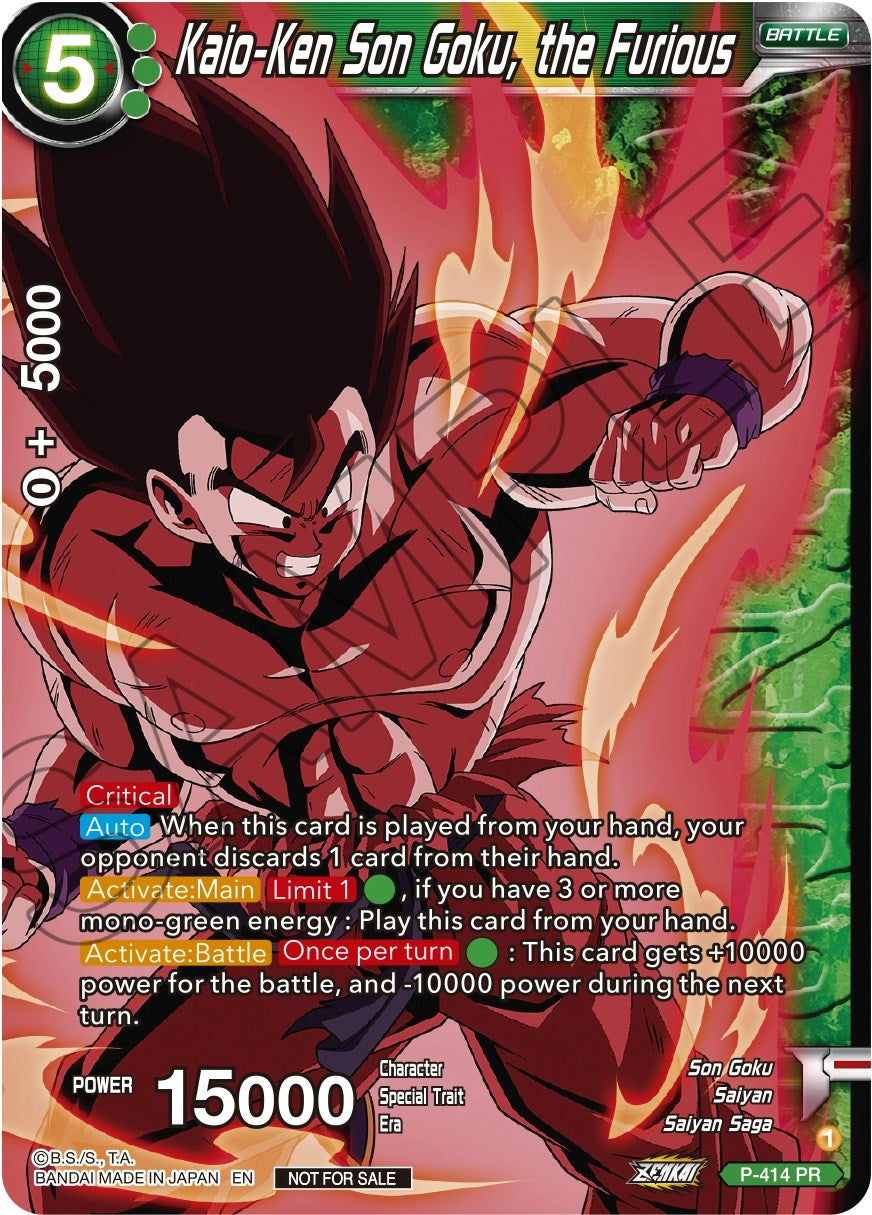 Image for Kaio-Ken Son Goku, the Furious (Zenkai Series Tournament Pack Vol.1 Winner) (P-414) (TPR) - Dragon Ball Super: Masters