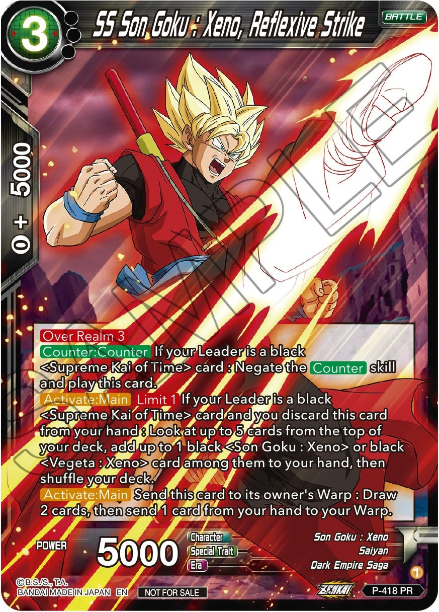 Image for SS Son Goku: Xeno, Reflexive Strike (Zenkai Series Tournament Pack Vol.1) (P-418) (TPR) - Dragon Ball Super: Masters