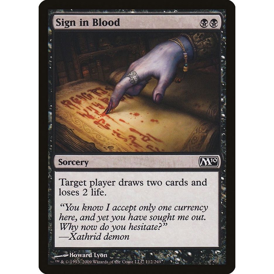 Image for Sign in Blood (112) (M10) - Magic: The Gathering