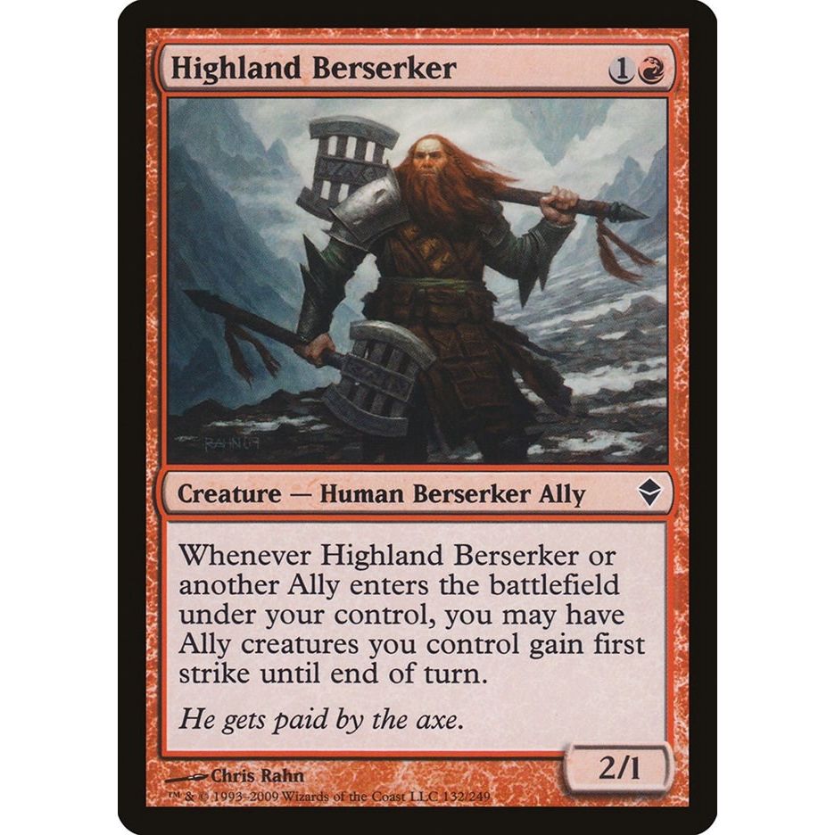 Image for Highland Berserker (132) (ZEN) - Magic: The Gathering