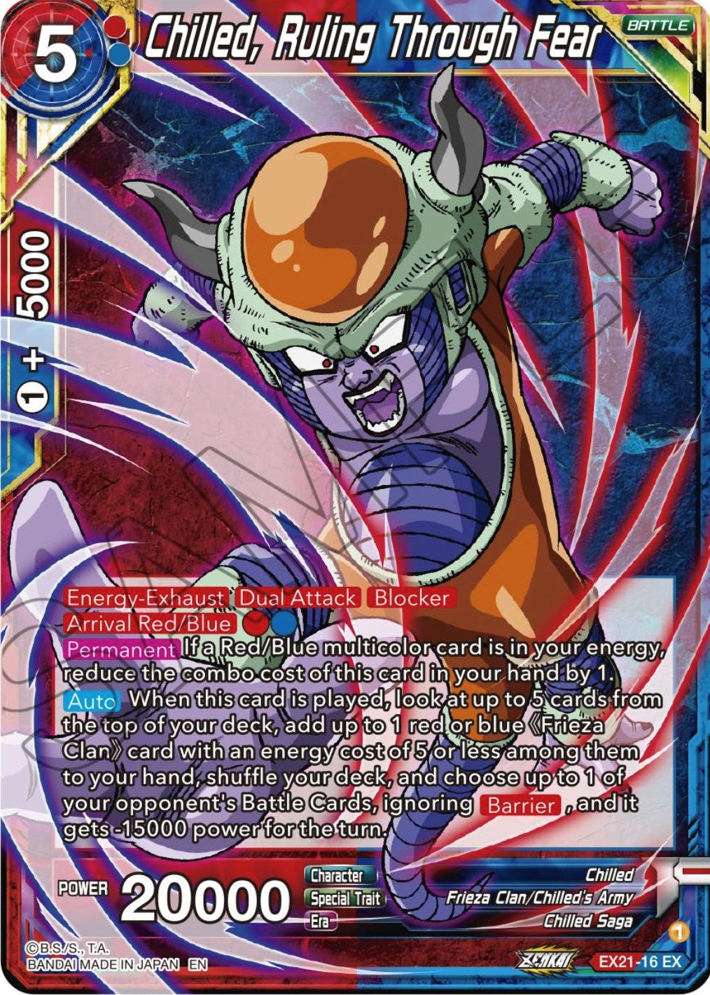 Image for Chilled, Ruling Through Fear (EX21-16) (DBS-BE21) - Dragon Ball Super: Masters